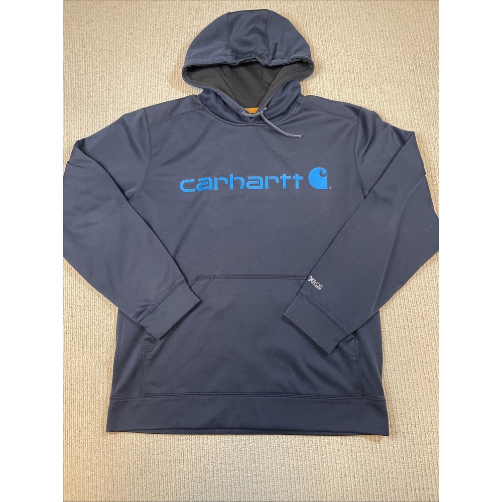 Carhartt Force Extremes Hoodie Mens Medium Blue Pullover Sweatshirt Relaxed Fit
